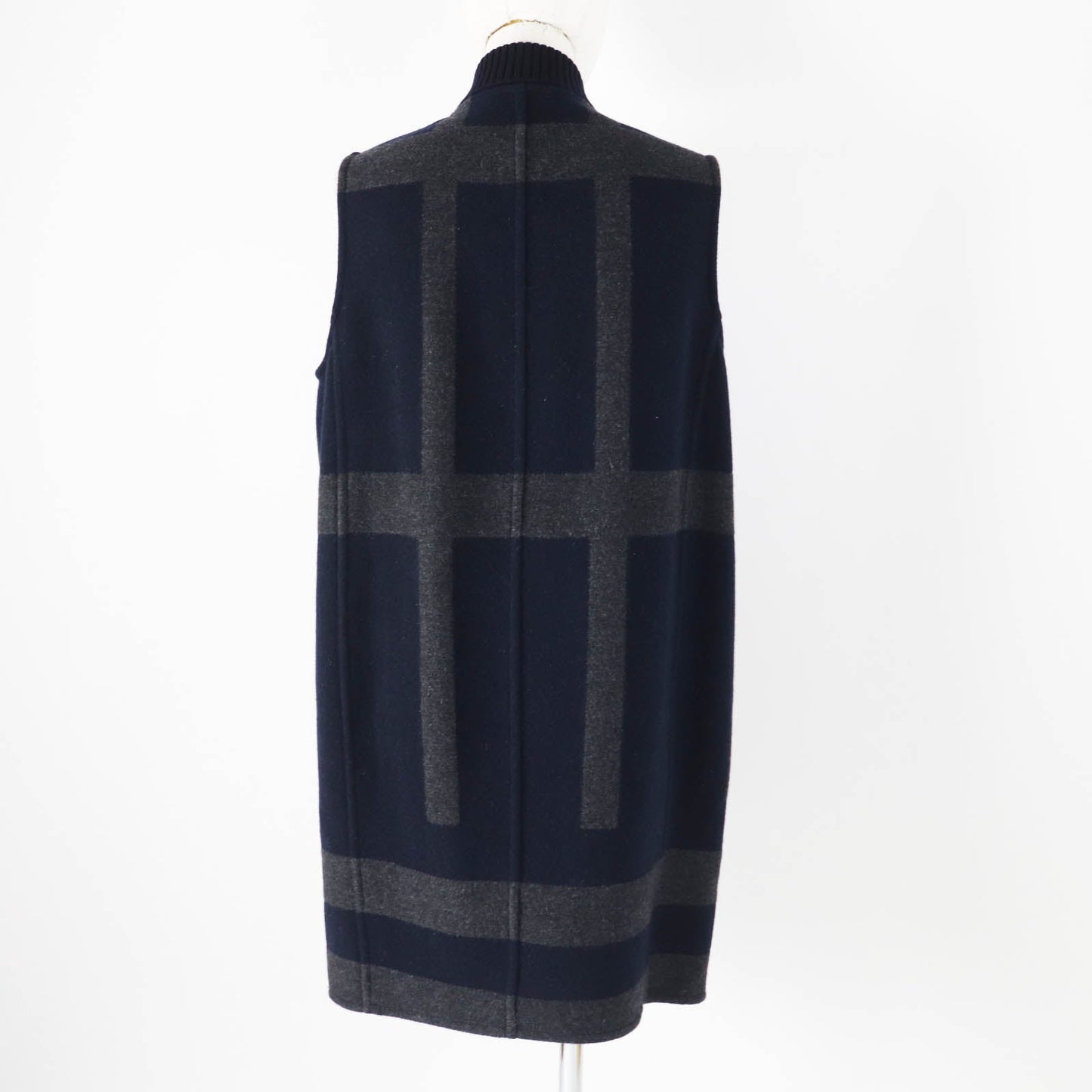 HERMES Best Main: 98% cashmere, Main: 1% nylon, Main: 1% polyurethane, Part: 92% cashmere, Part: 6% nylon Navy gray Varsity Women 34  d