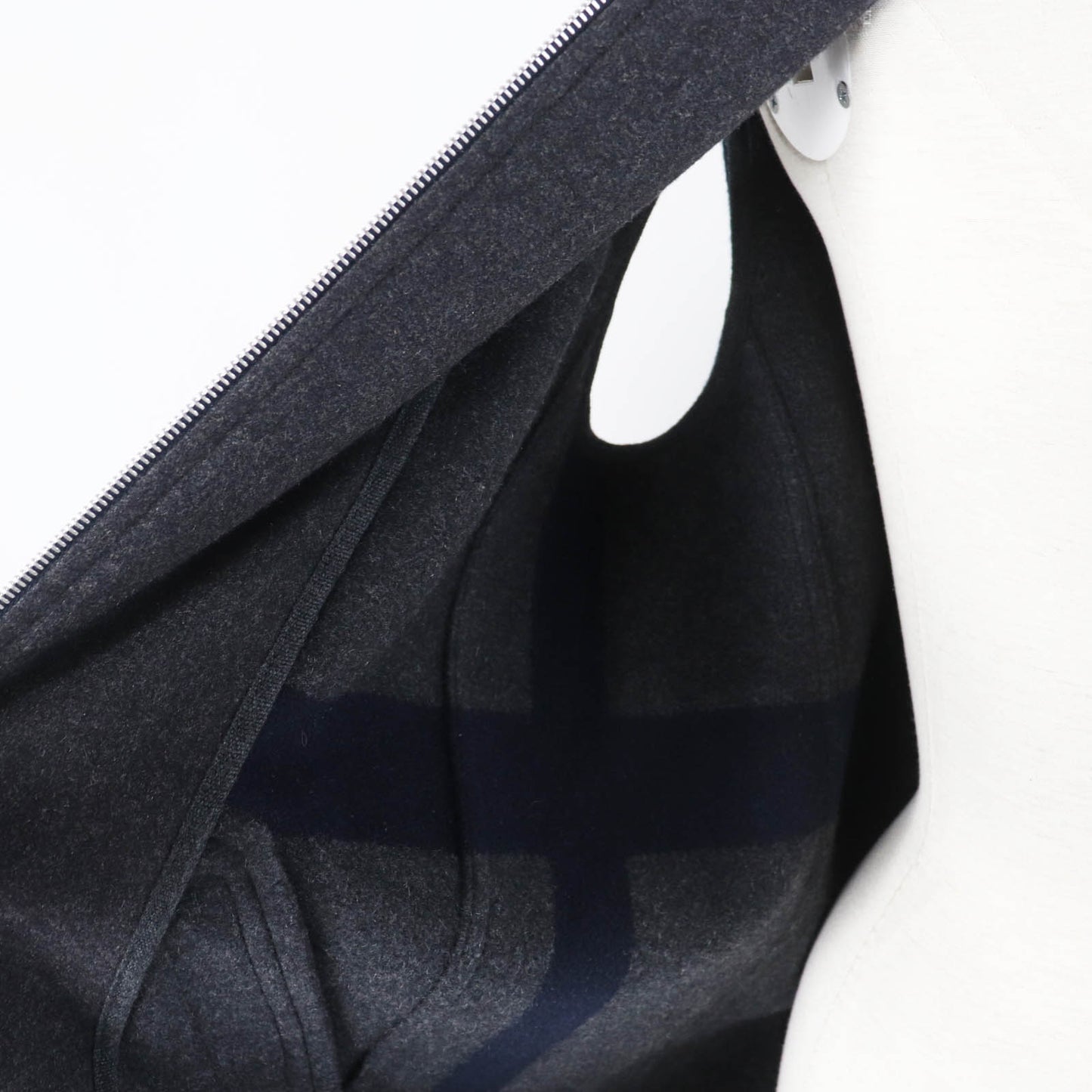 HERMES Best Main: 98% cashmere, Main: 1% nylon, Main: 1% polyurethane, Part: 92% cashmere, Part: 6% nylon Navy gray Varsity Women 34  d