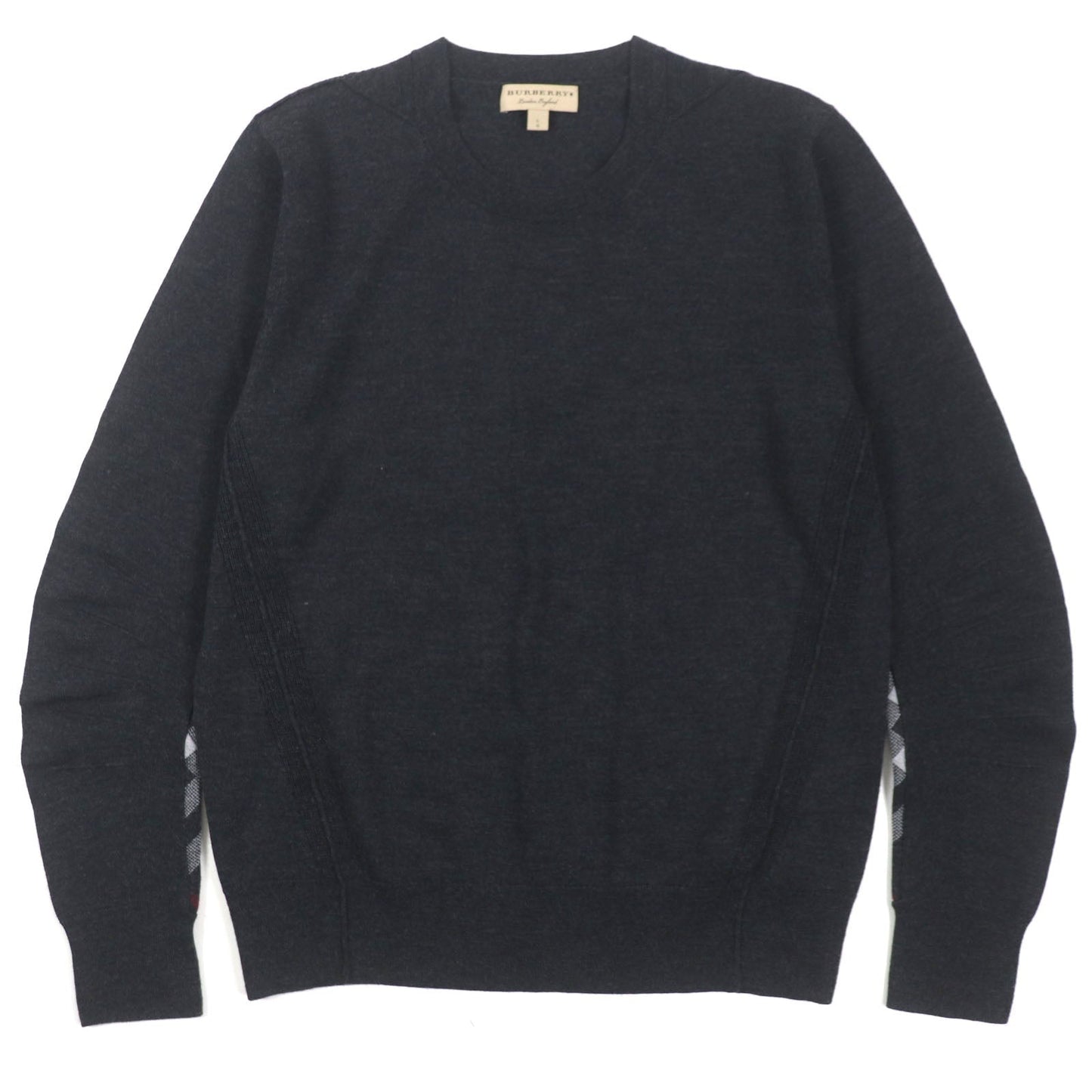 Burberry Wool Check Crew Neck Sweater L