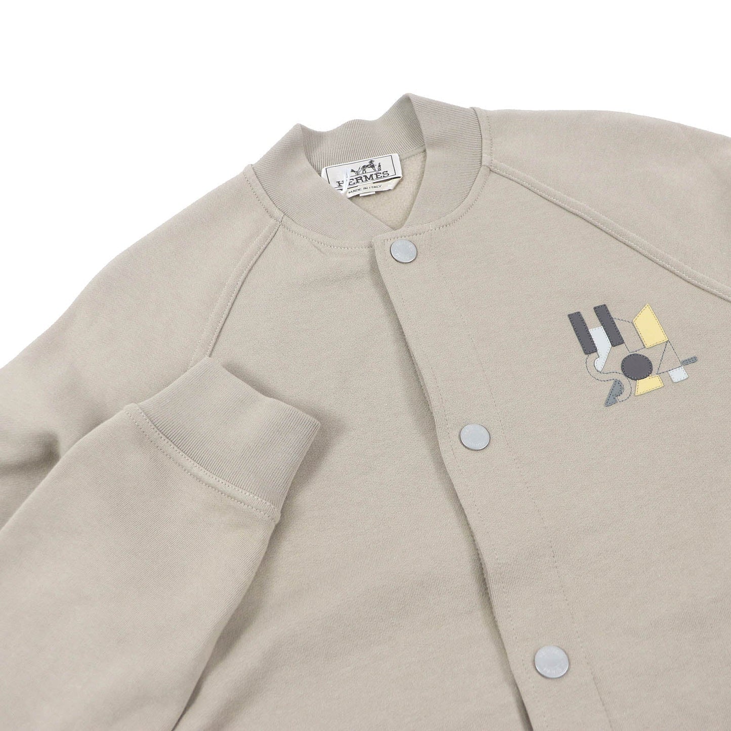 HERMES Stajan Main: 100% cotton, Part: 90% cotton, Part: 10% elastane (polyurethane), Leather part: Lambskin beige Jeu d'Adresse mens M  d