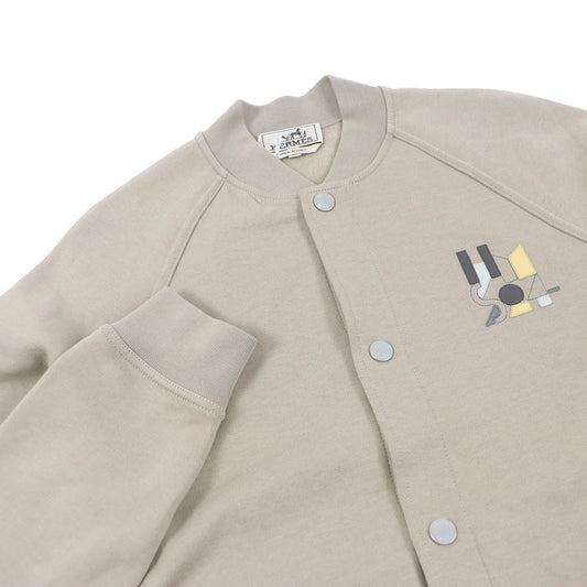 HERMES Stajan Main: 100% cotton, Part: 90% cotton, Part: 10% elastane (polyurethane), Leather part: Lambskin beige Jeu d'Adresse mens M  d