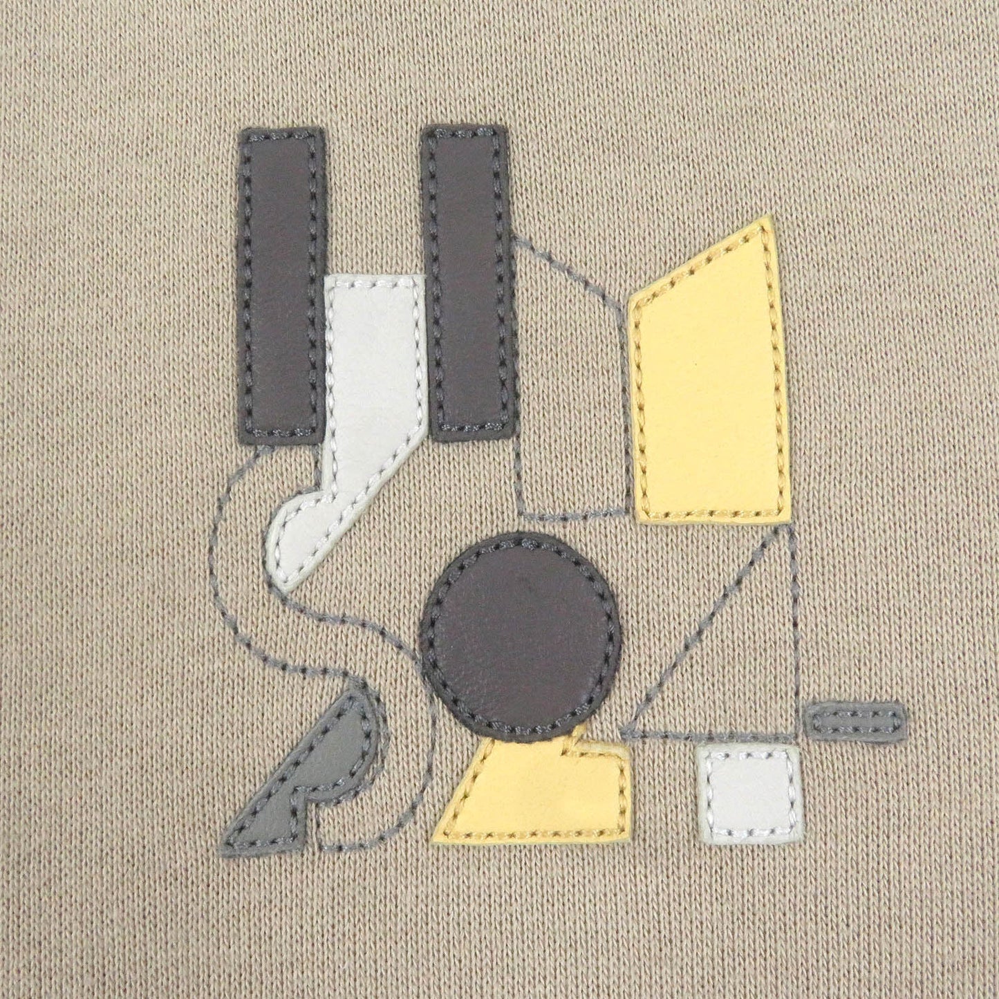 HERMES Stajan Main: 100% cotton, Part: 90% cotton, Part: 10% elastane (polyurethane), Leather part: Lambskin beige Jeu d'Adresse mens M  d