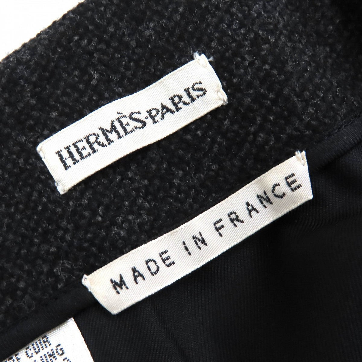 HERMES Tight Skirt Outer: 85% wool, Outer: 15% cashmere, Leather: cowhide, Lining: 100% silk Dark gray Women 36  d