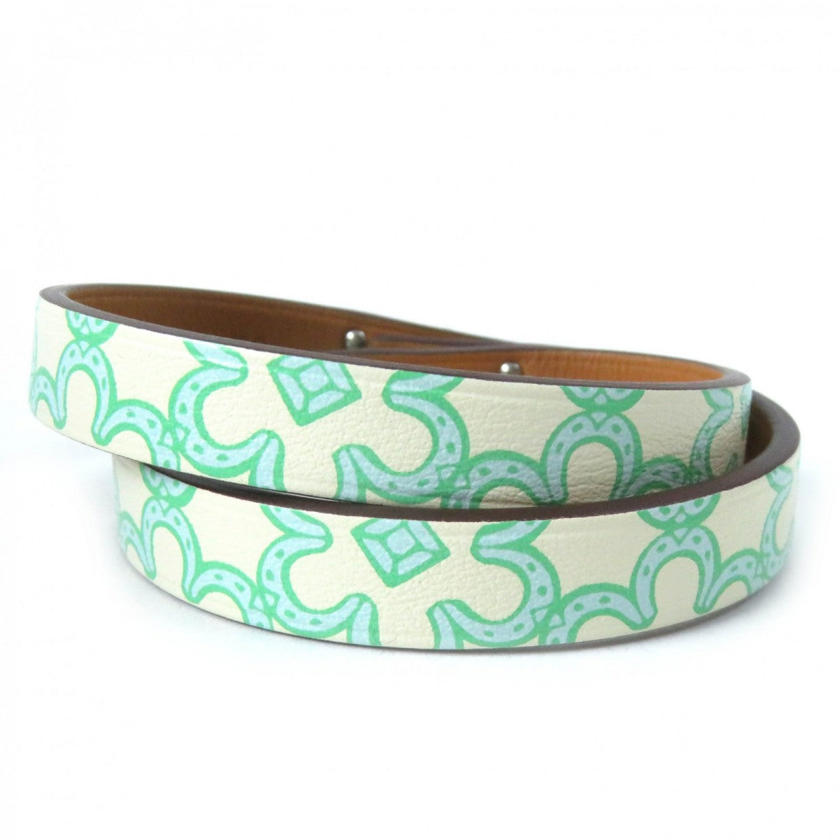 HERMES bracelet Main: Vaux Swift Green Ivory Mini kelly Doubletour Lucky Daisy Women  d