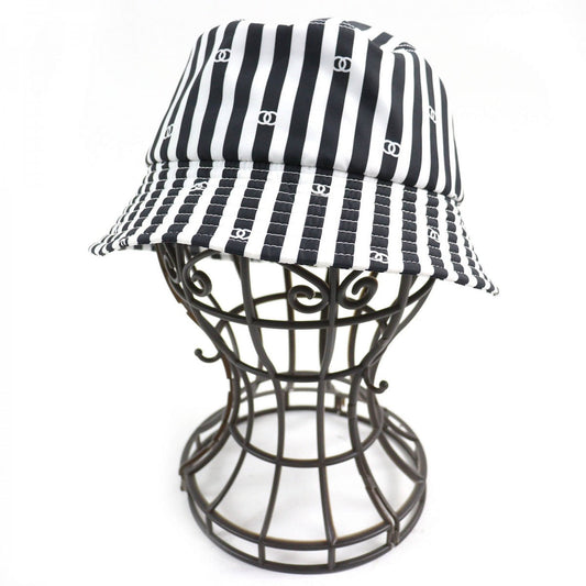 CHANEL hat AA9874 Outer: 100% polyester, Lining: 100% cotton Black White Women S