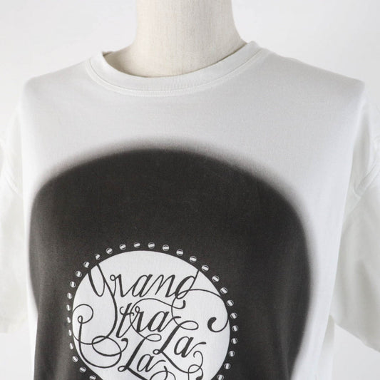 HERMES Short sleeve T-shirt 2E4618DU cotton White black Grand Tralala 38