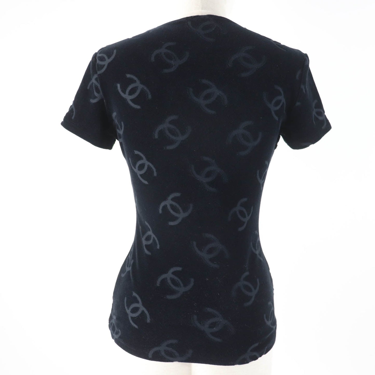 Chanel COCO Mark Velour Short Sleeve Top