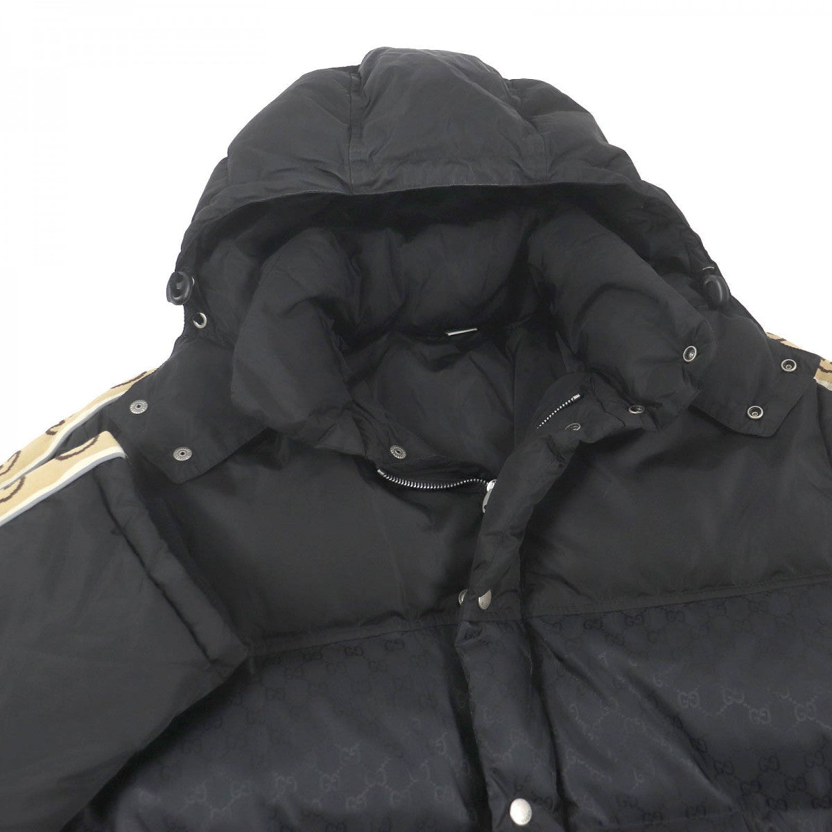 GUCCI down coat 603569 Main: 100% nylon, Filling: 90% down, Filling: 10% feather, Part: 100% wool, Part: 100% nylon black mens 50