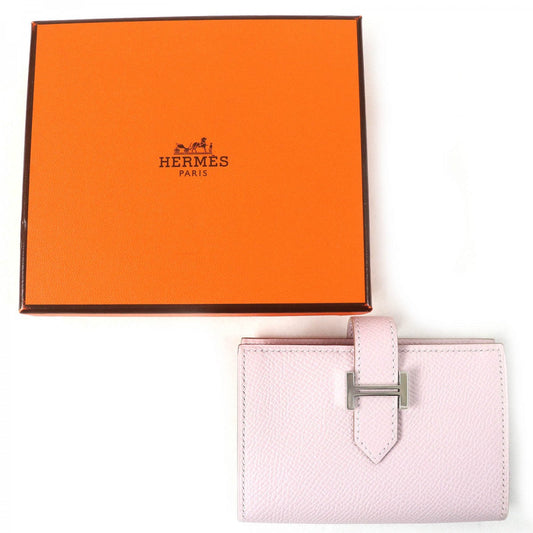 HERMES Bifold Wallet Main?FEpsom mauve pail Bearn Mini Women  d