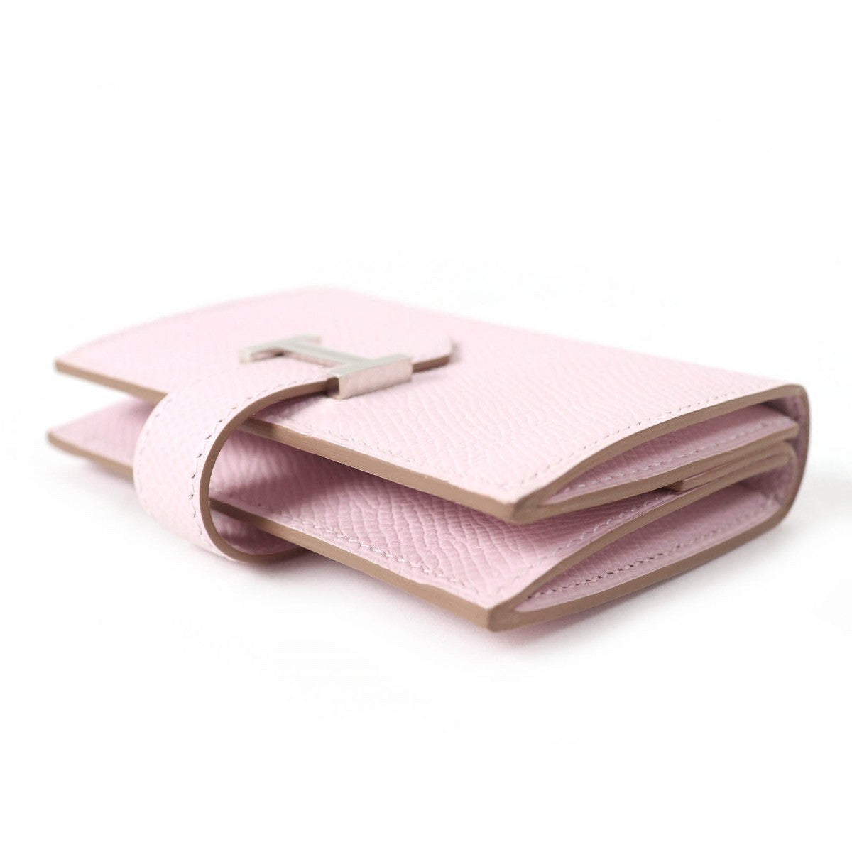 HERMES Bifold Wallet Main?FEpsom mauve pail Bearn Mini Women  d