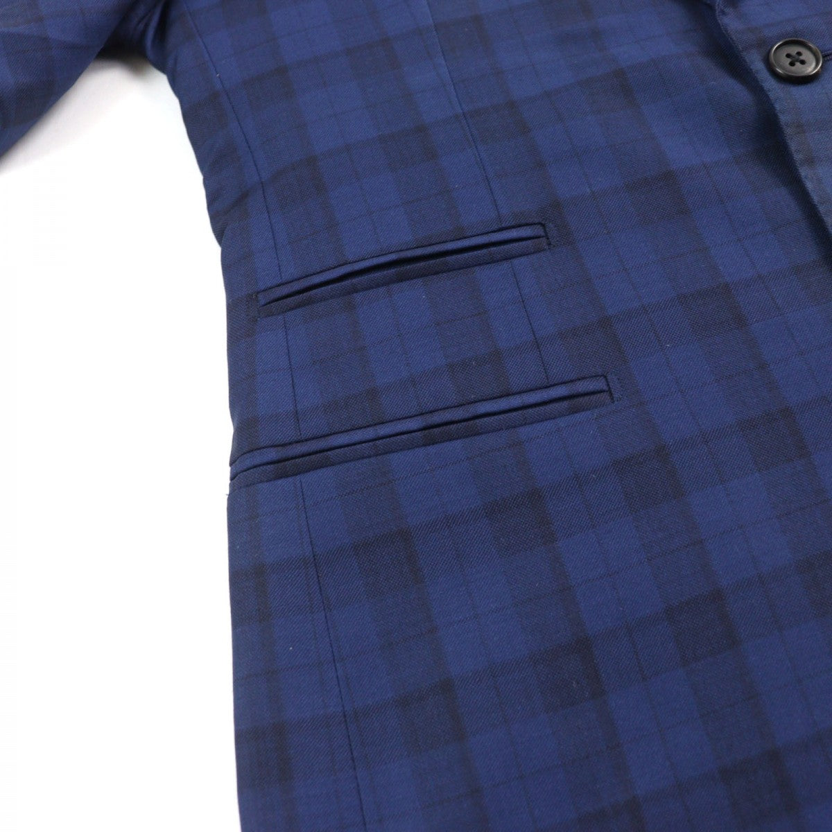 HERMES suit Outer: 100% wool, Lining: 100% cupra Blue type Check Pattern mens 44  d