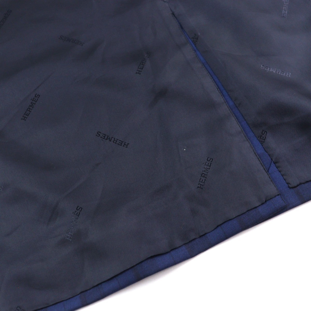 HERMES suit Outer: 100% wool, Lining: 100% cupra Blue type Check Pattern mens 44  d