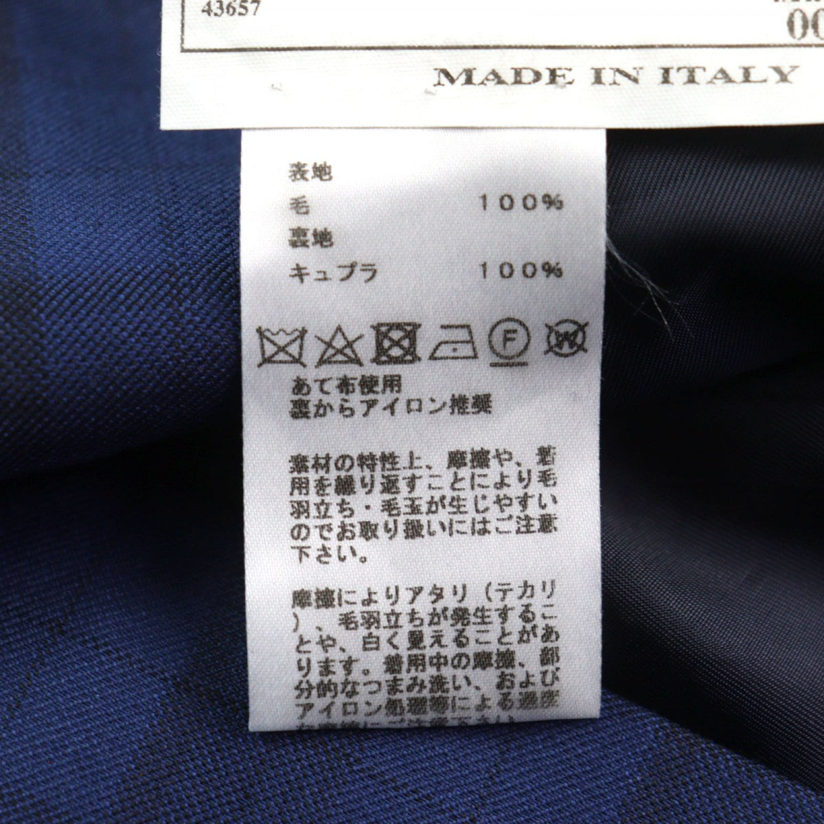HERMES suit Outer: 100% wool, Lining: 100% cupra Blue type Check Pattern mens 44  d