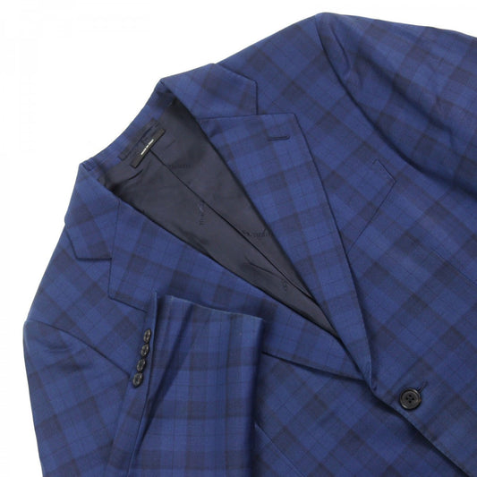 HERMES suit Outer: 100% wool, Lining: 100% cupra Blue type Check Pattern mens 44  d