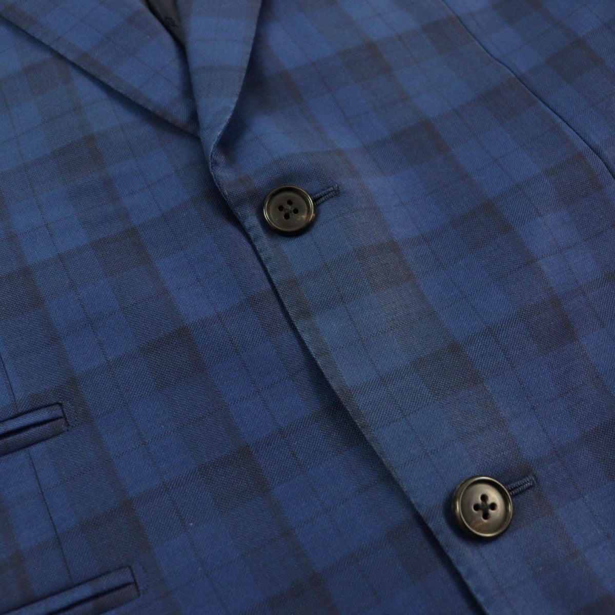 HERMES suit Outer: 100% wool, Lining: 100% cupra Blue type Check Pattern mens 44  d