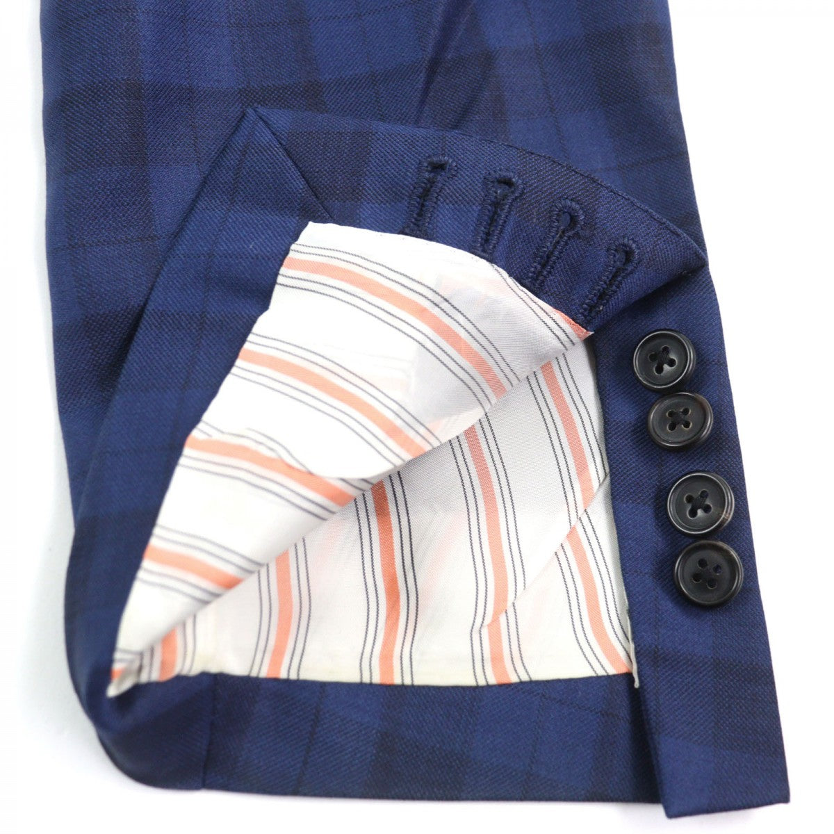 HERMES suit Outer: 100% wool, Lining: 100% cupra Blue type Check Pattern mens 44  d
