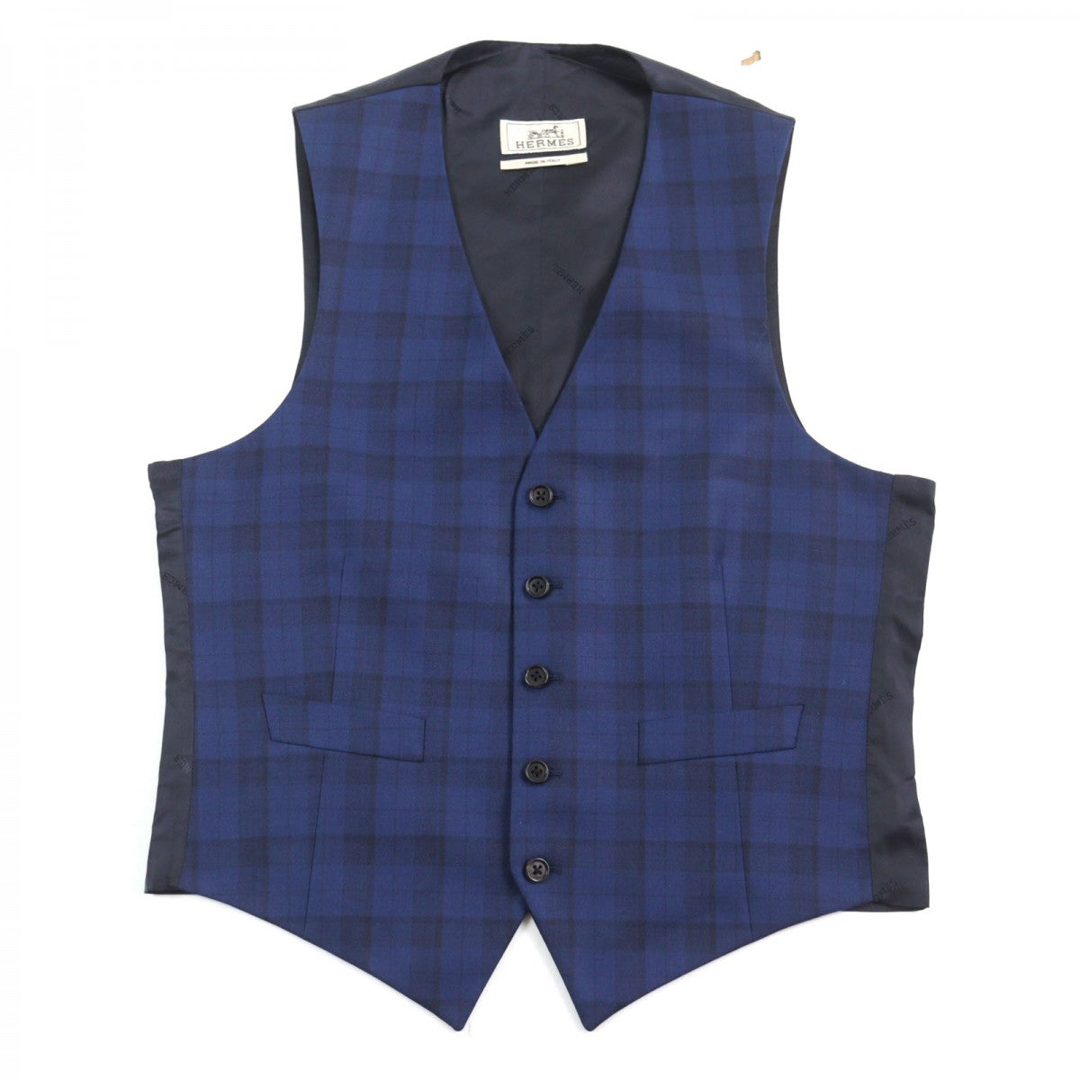 HERMES suit Outer: 100% wool, Lining: 100% cupra Blue type Check Pattern mens 44  d