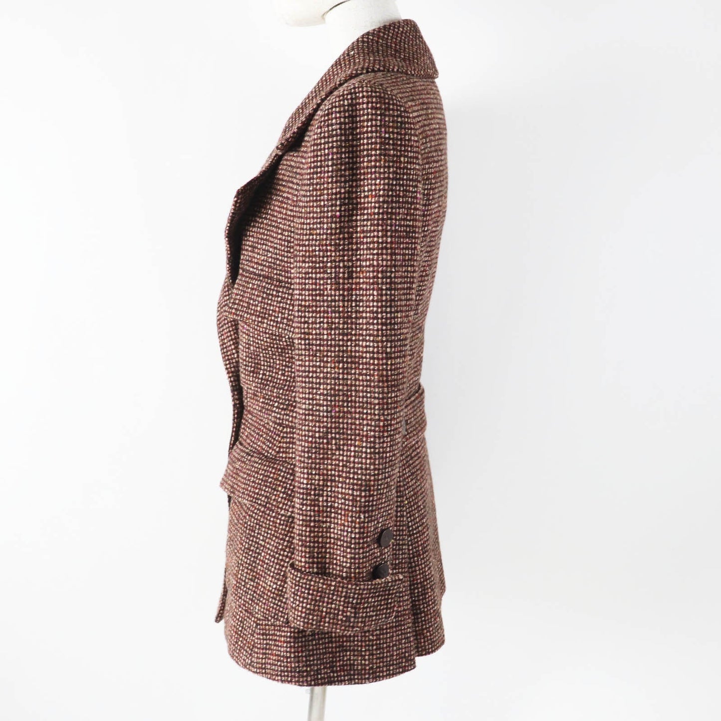 Chanel COCO Mark Camellia Pattern Wool Silk Jacket