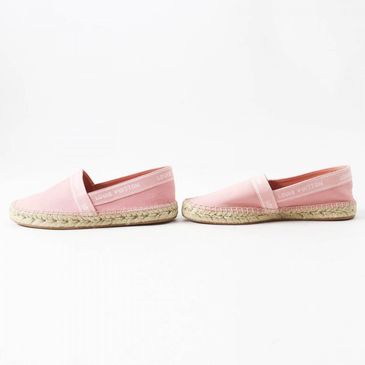 LOUIS VUITTON Slip-on Canvas , Espadrilles pink Flat shoes Croisieur Line Tape logo Women 35 1/2