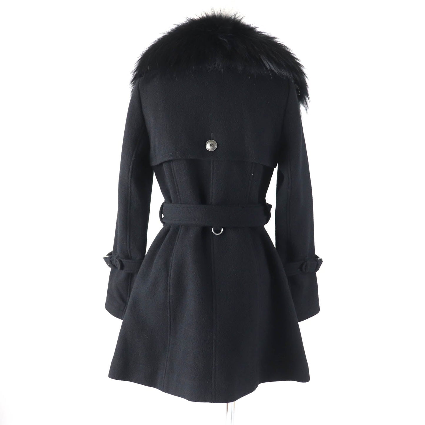 Burberry Blue Label Wool Angora Raccoon Trench Coat