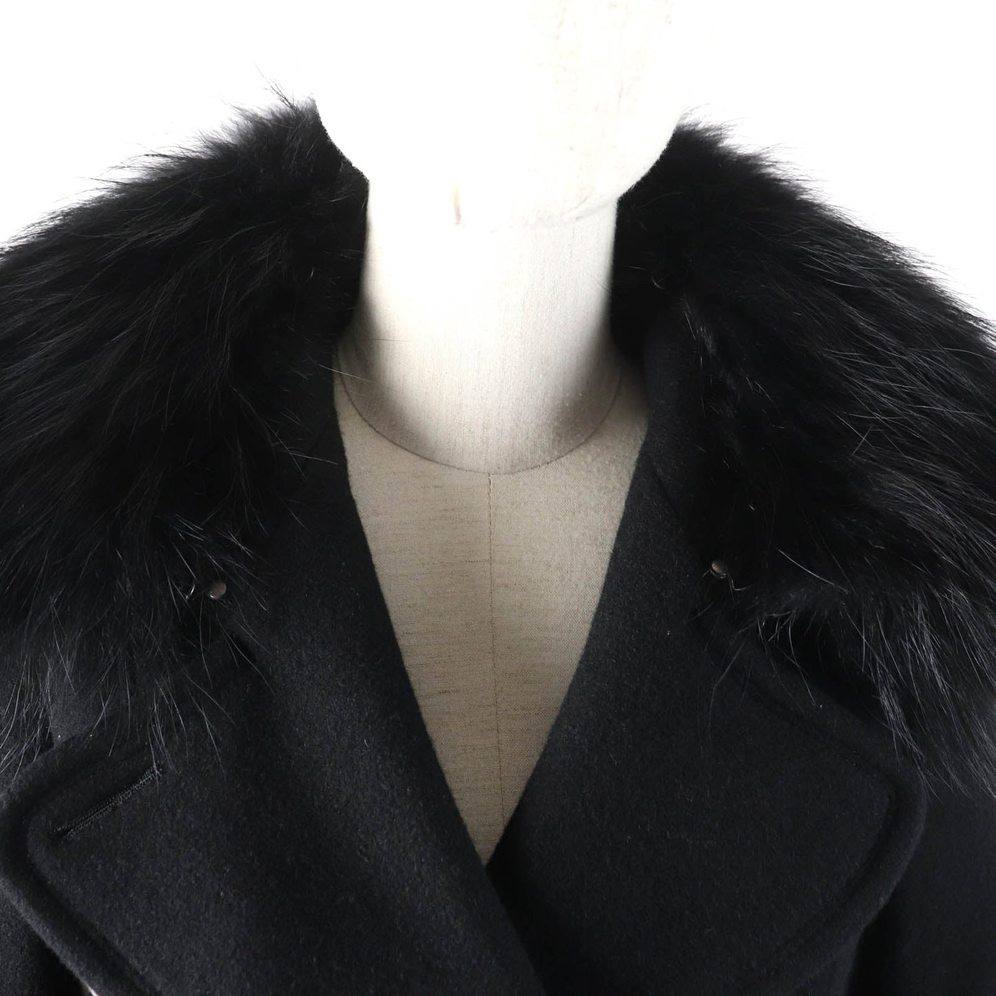 Burberry Blue Label Wool Angora Raccoon Trench Coat