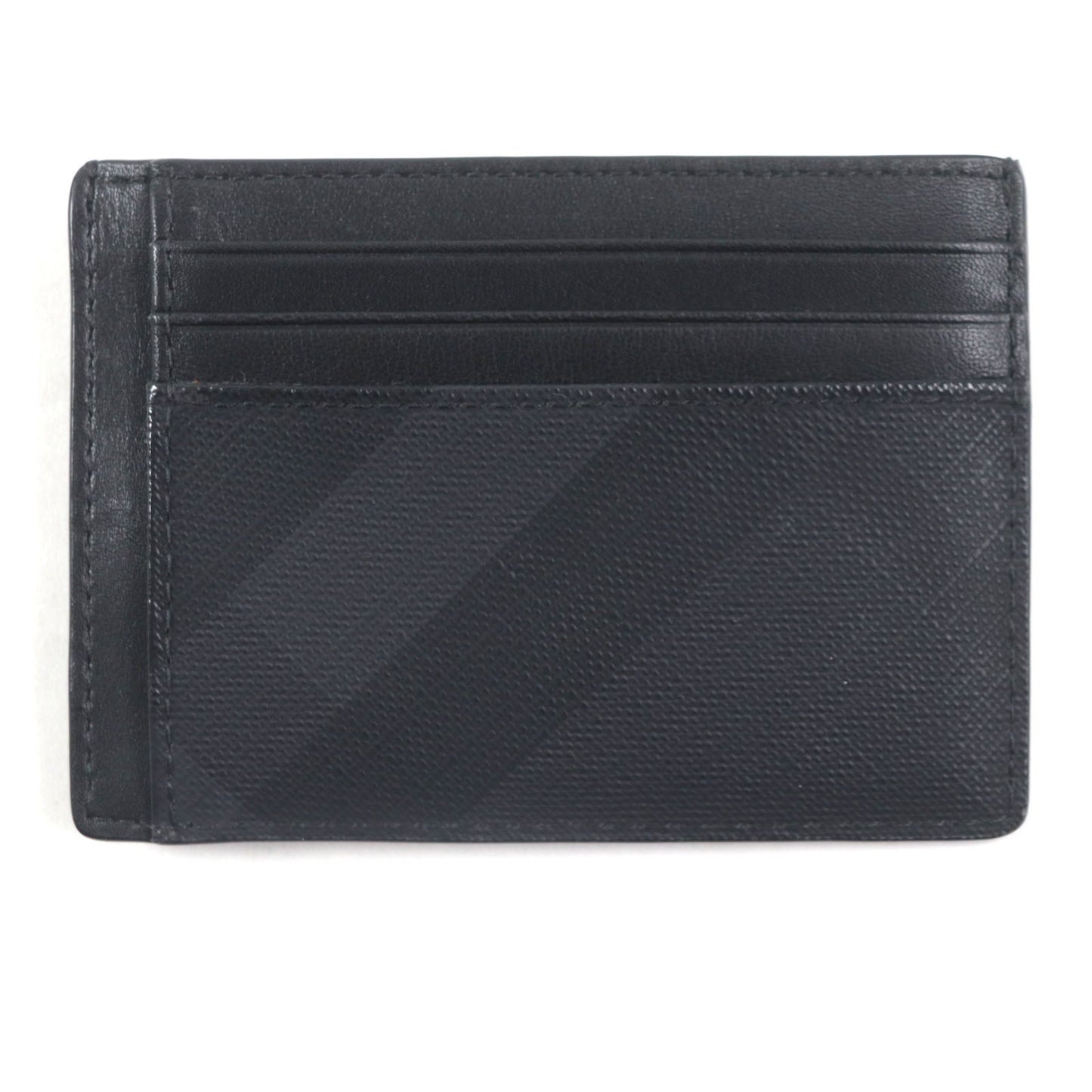 Burberry Check Pattern Leather PVC Card Case