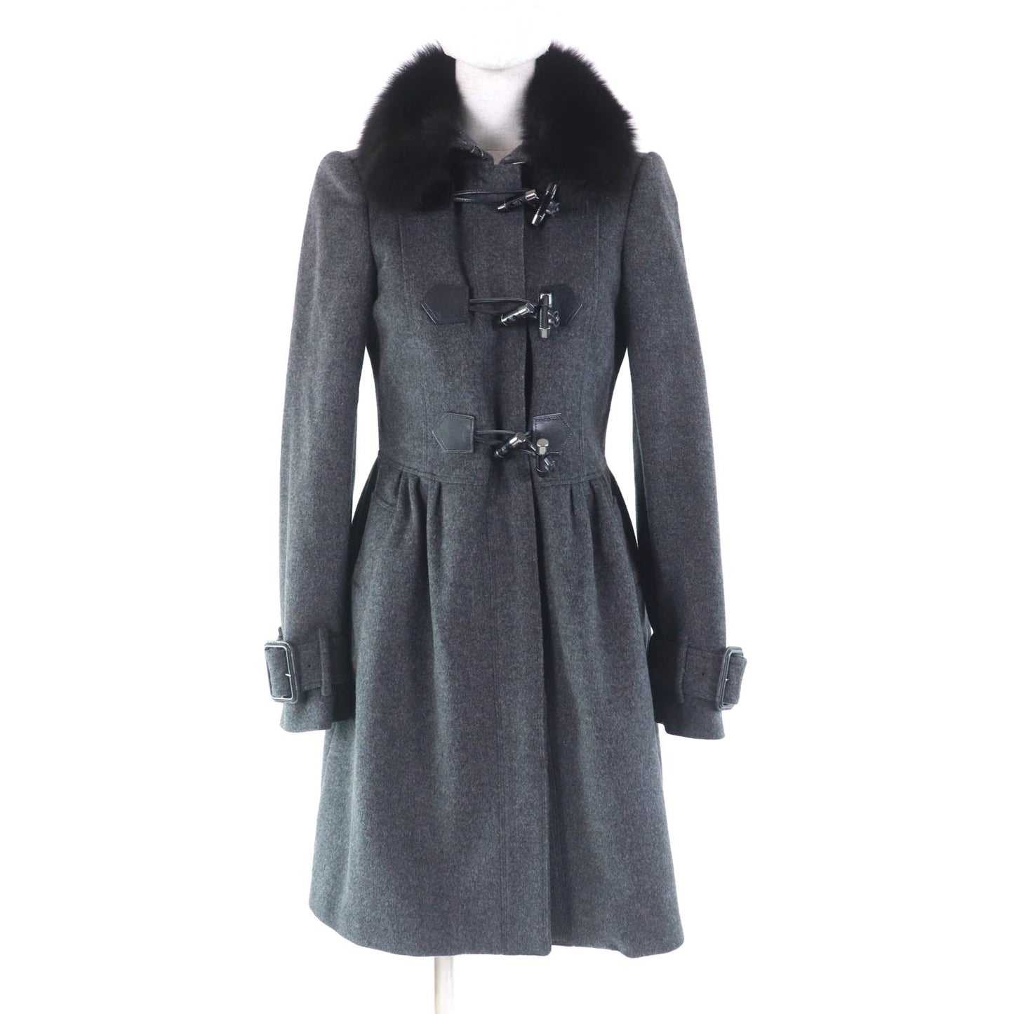 Burberry London FOX Fur Wool Cashmere Coat