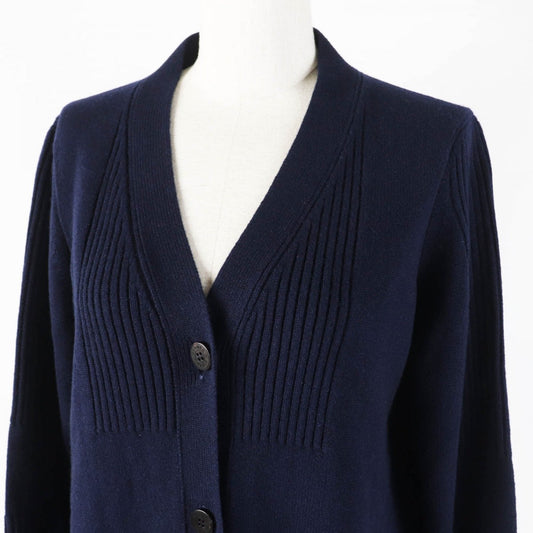 HERMES cardigan cashmere Dark navy 38