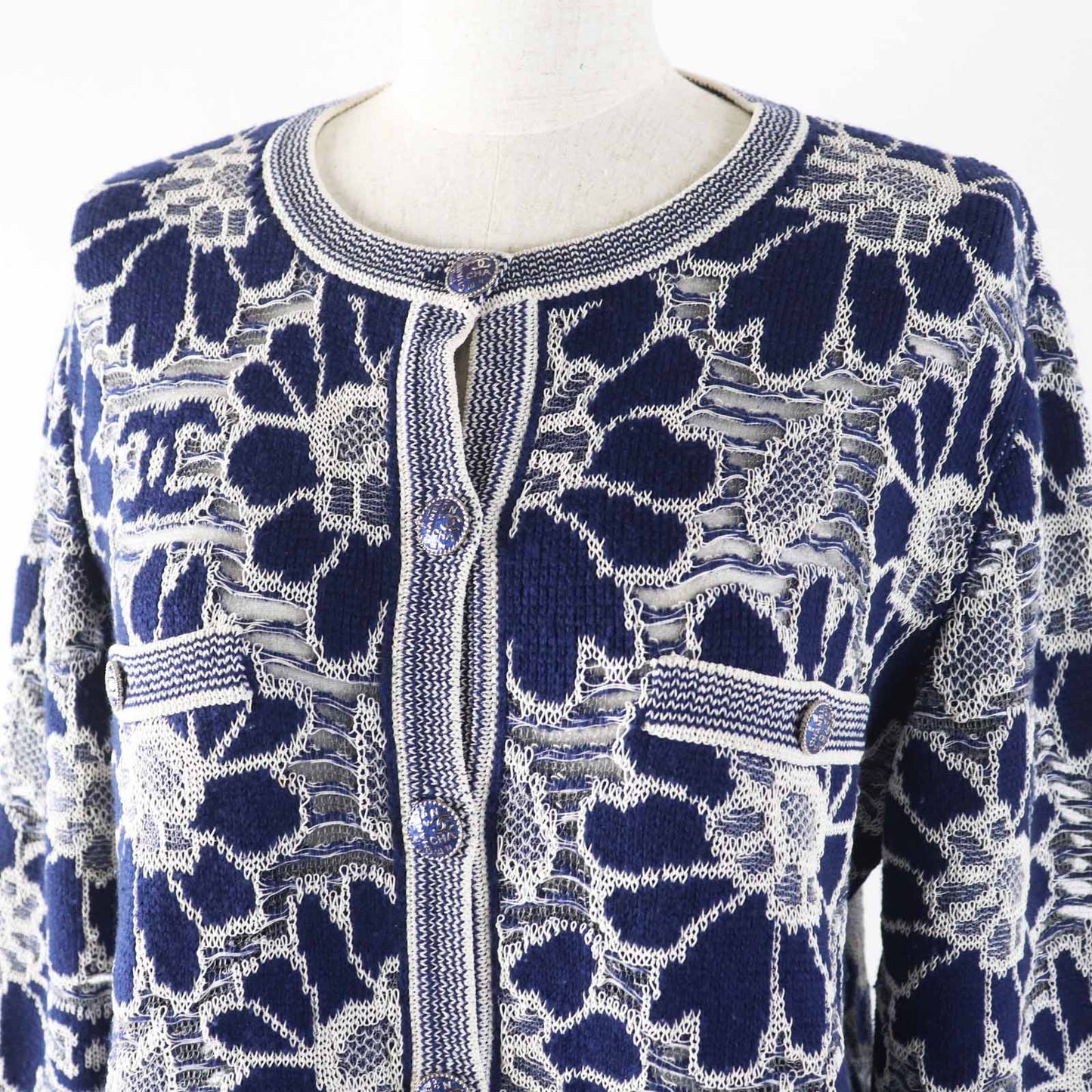 Chanel P63038 COCO Markx Floral Wool Cotton Cardigan