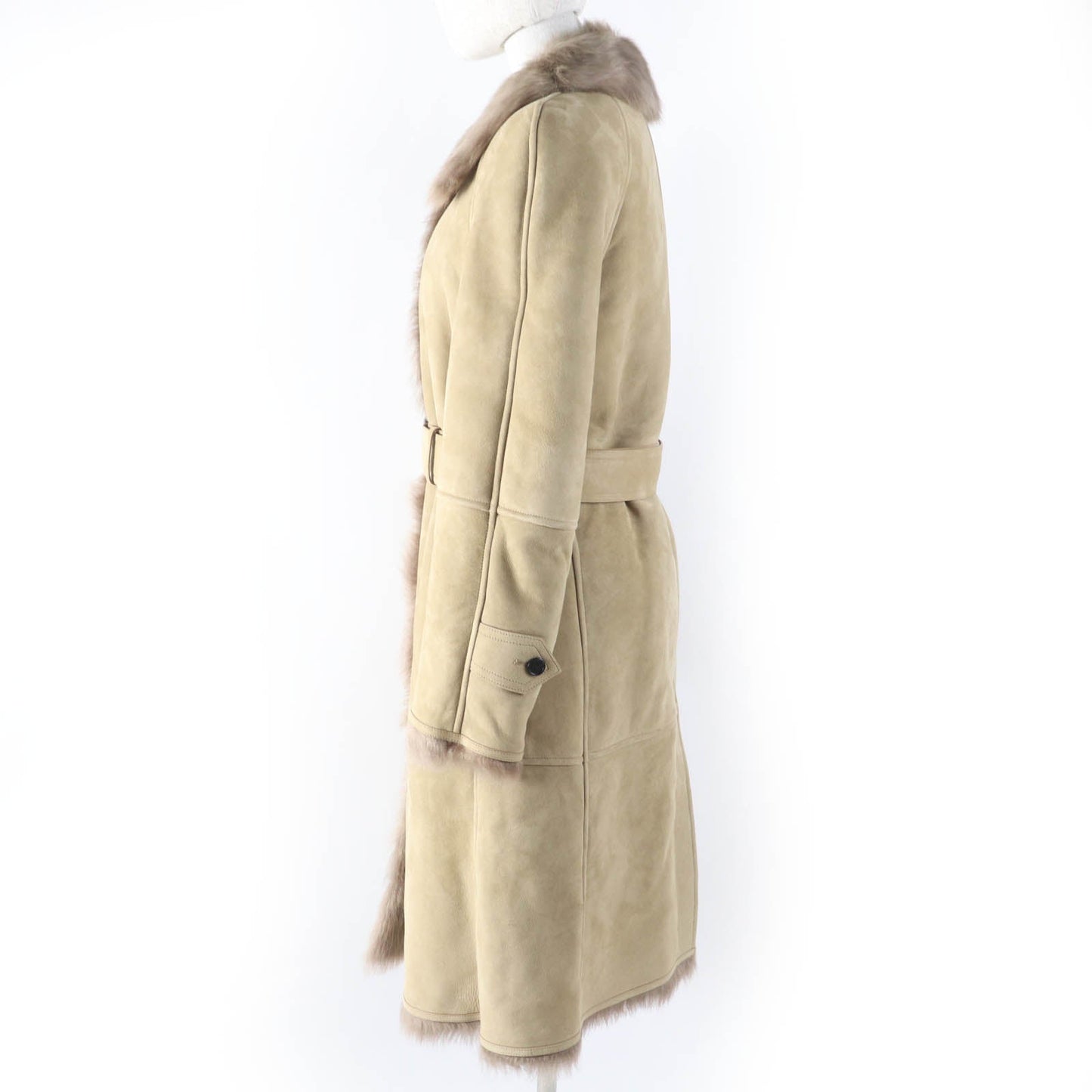 Burberry Mouton Lamb leather long coat