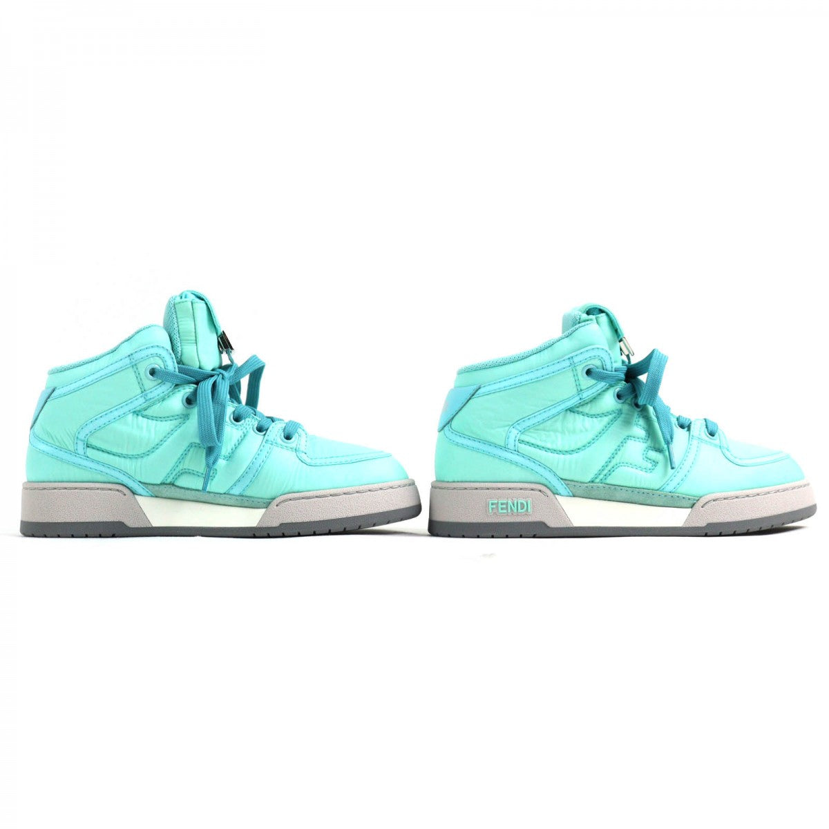 FENDI High cut sneakers 8E8380 Main: Nylon, Part: Leather Light blue Women 36