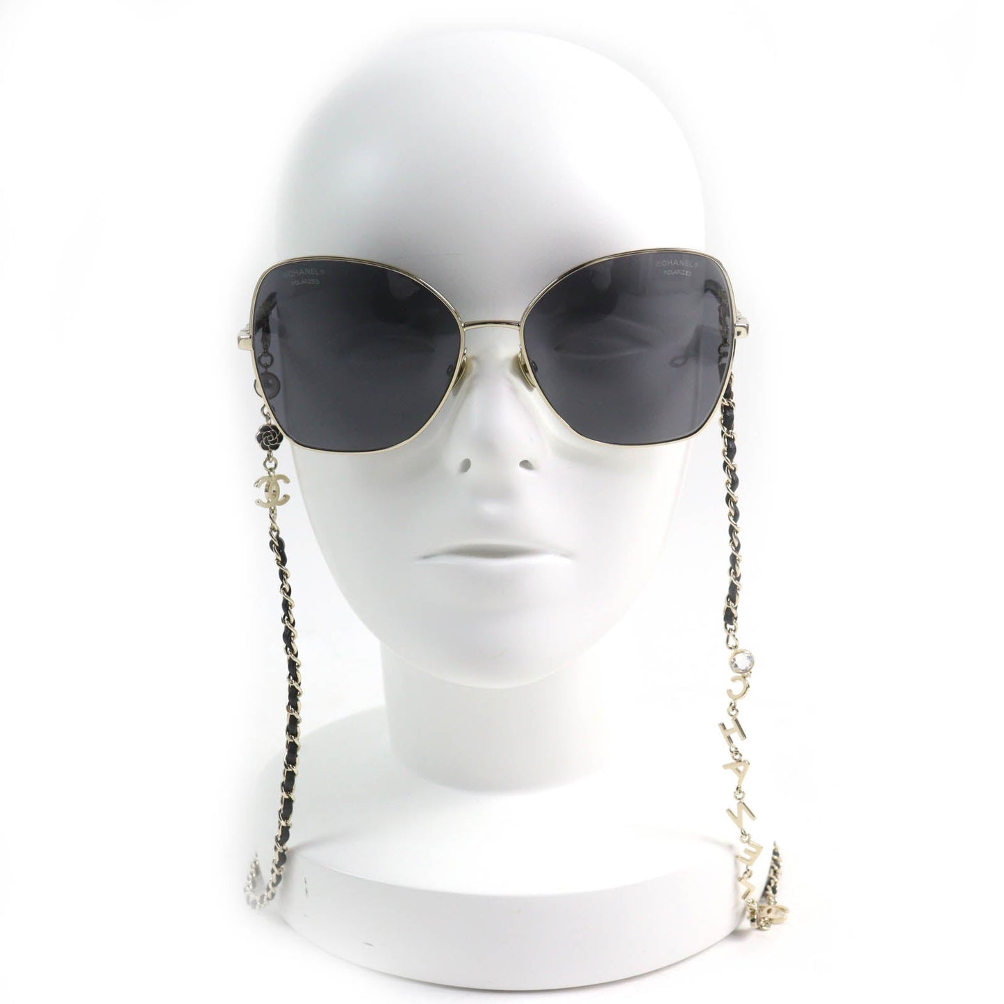 Chanel COCO Mark Camellia Butterfly Heart Pearl Chain Sunglasses