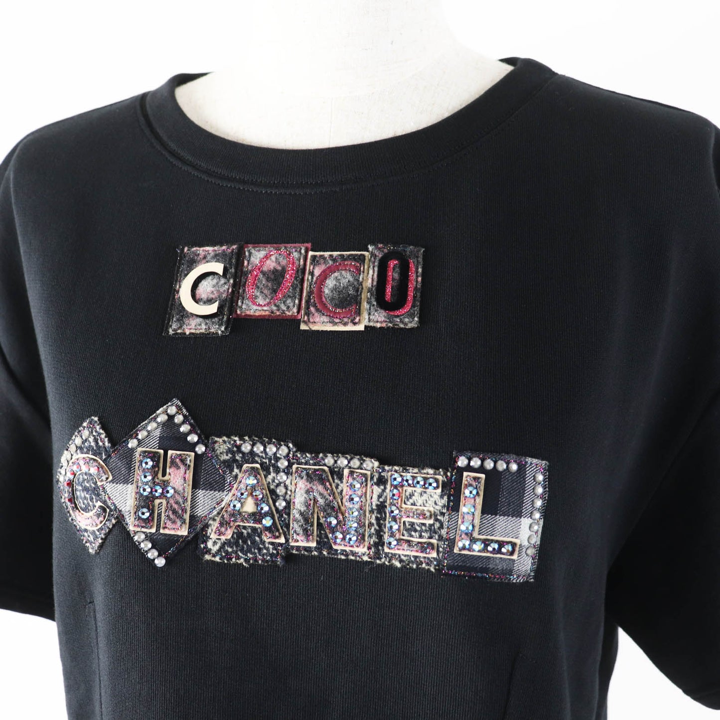 Chanel COCO patch with rhinestones Cotton T-shirt