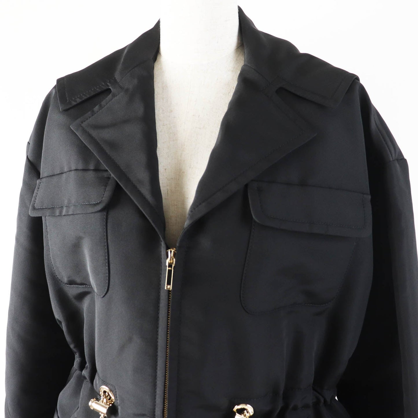 Chanel COCO MarkChain Silk Polyester Hoodie Jacket