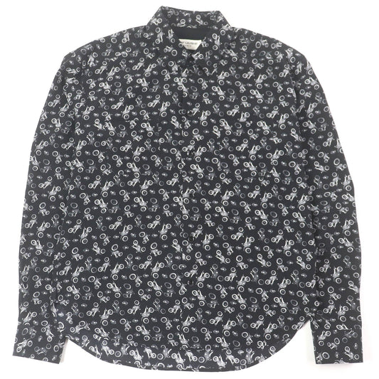 Saint Laurent Paris Bike All-over Print Silk Shirt