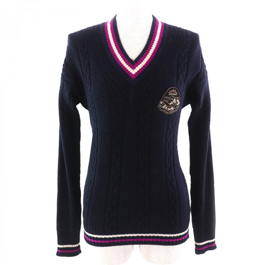 CHANEL knit P44160K04587 cashmere Navy Purple White 36
