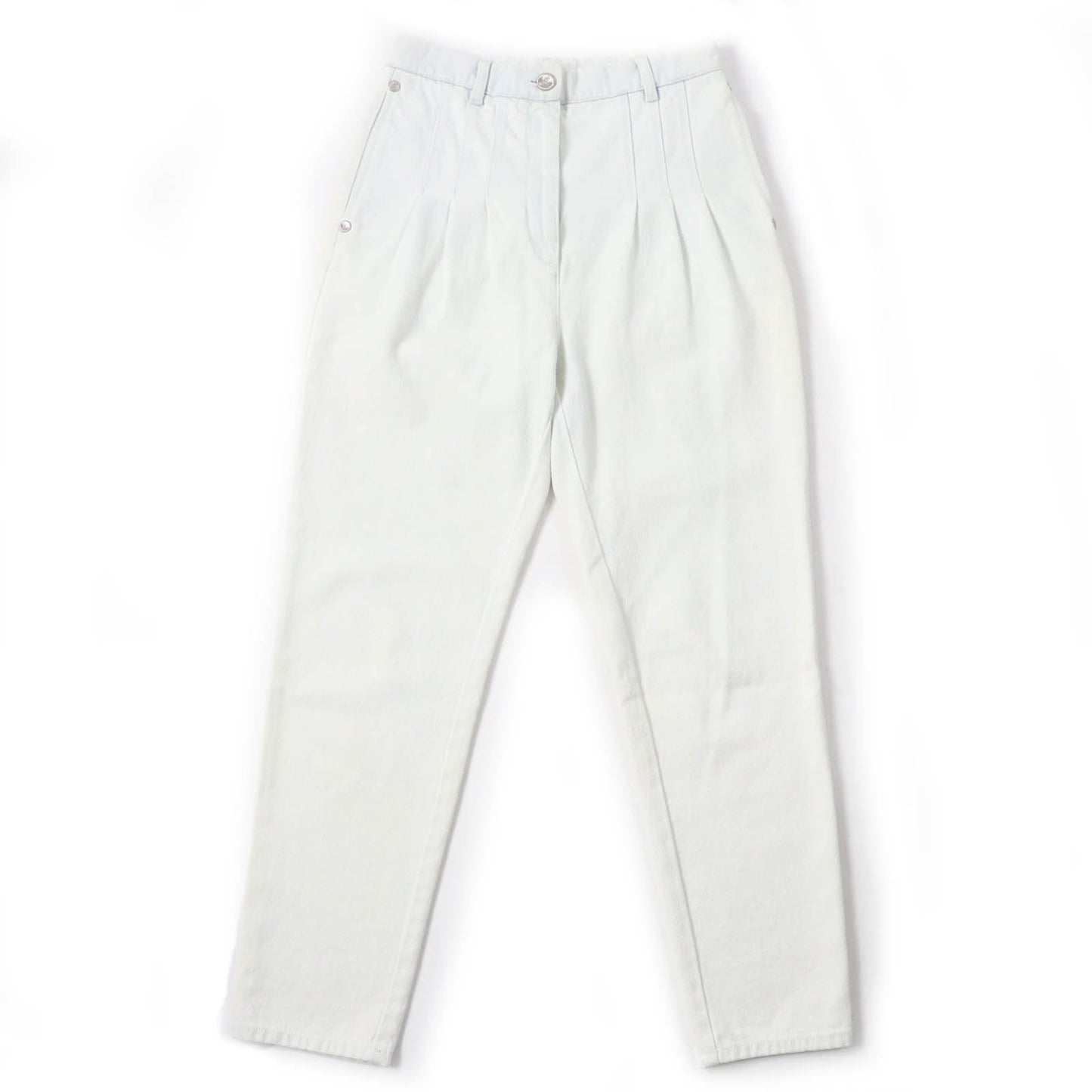 Chanel COCO Button Cotton Polyester Denim Pants