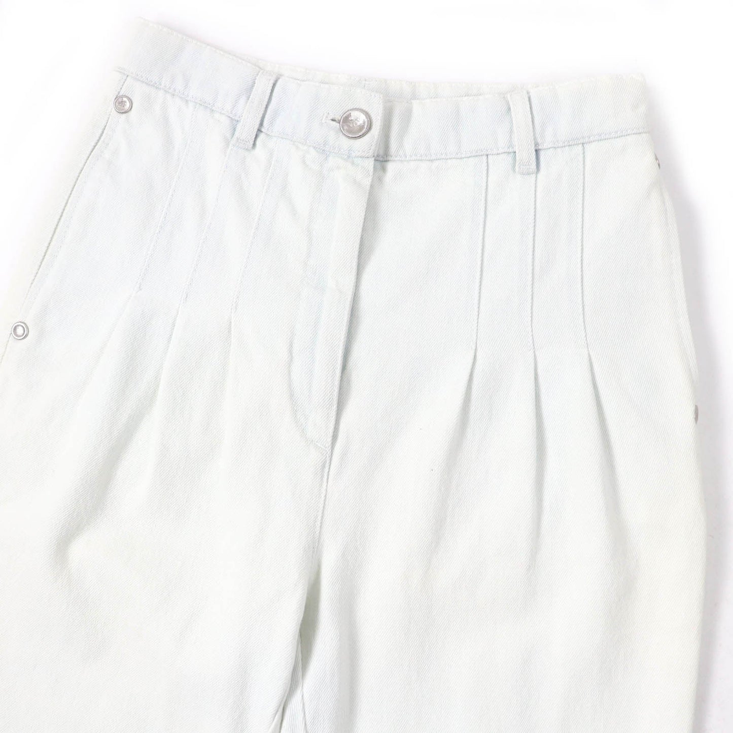Chanel COCO Button Cotton Polyester Denim Pants