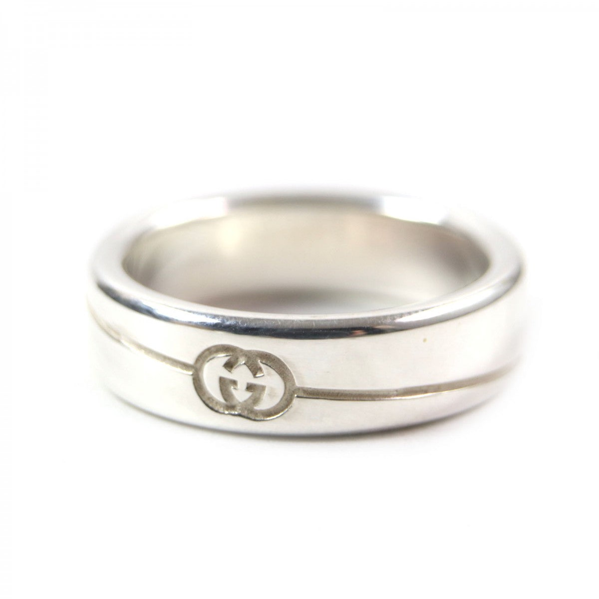 GUCCI Ring 774052 Main�FAG925 Silver Diagonal Interlocking G mens 17