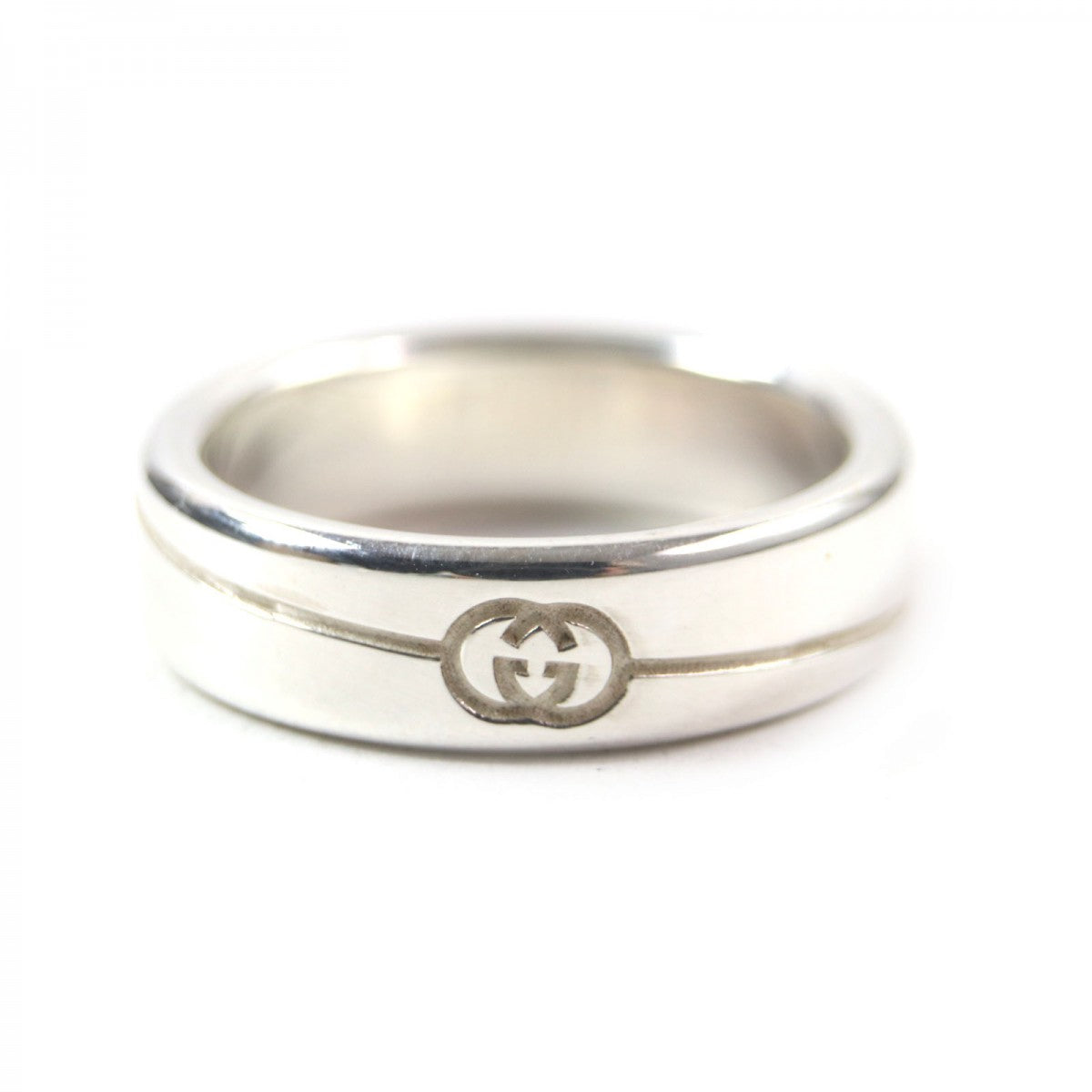 GUCCI Ring 774052 Main�FAG925 Silver Diagonal Interlocking G mens 17