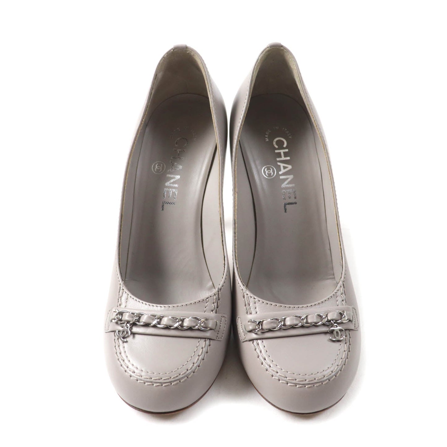 Chanel COCO MarkChain Leather Pumps