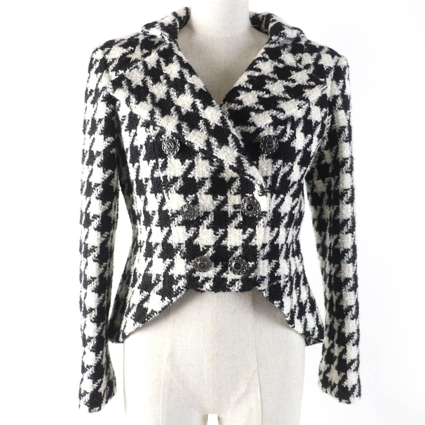 Chanel COCO Mark Button Tweed Wool Blend Jacket
