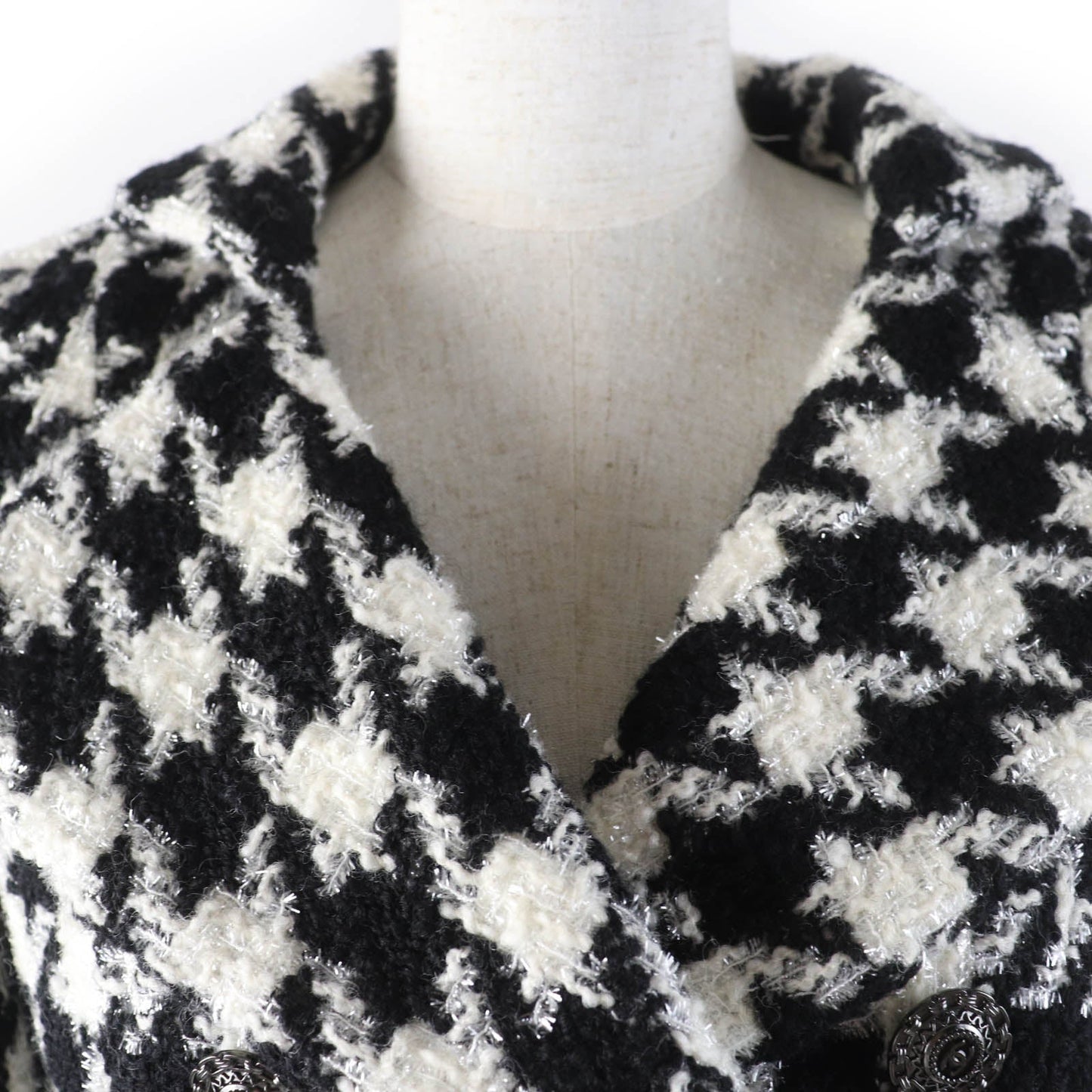 Chanel COCO Mark Button Tweed Wool Blend Jacket