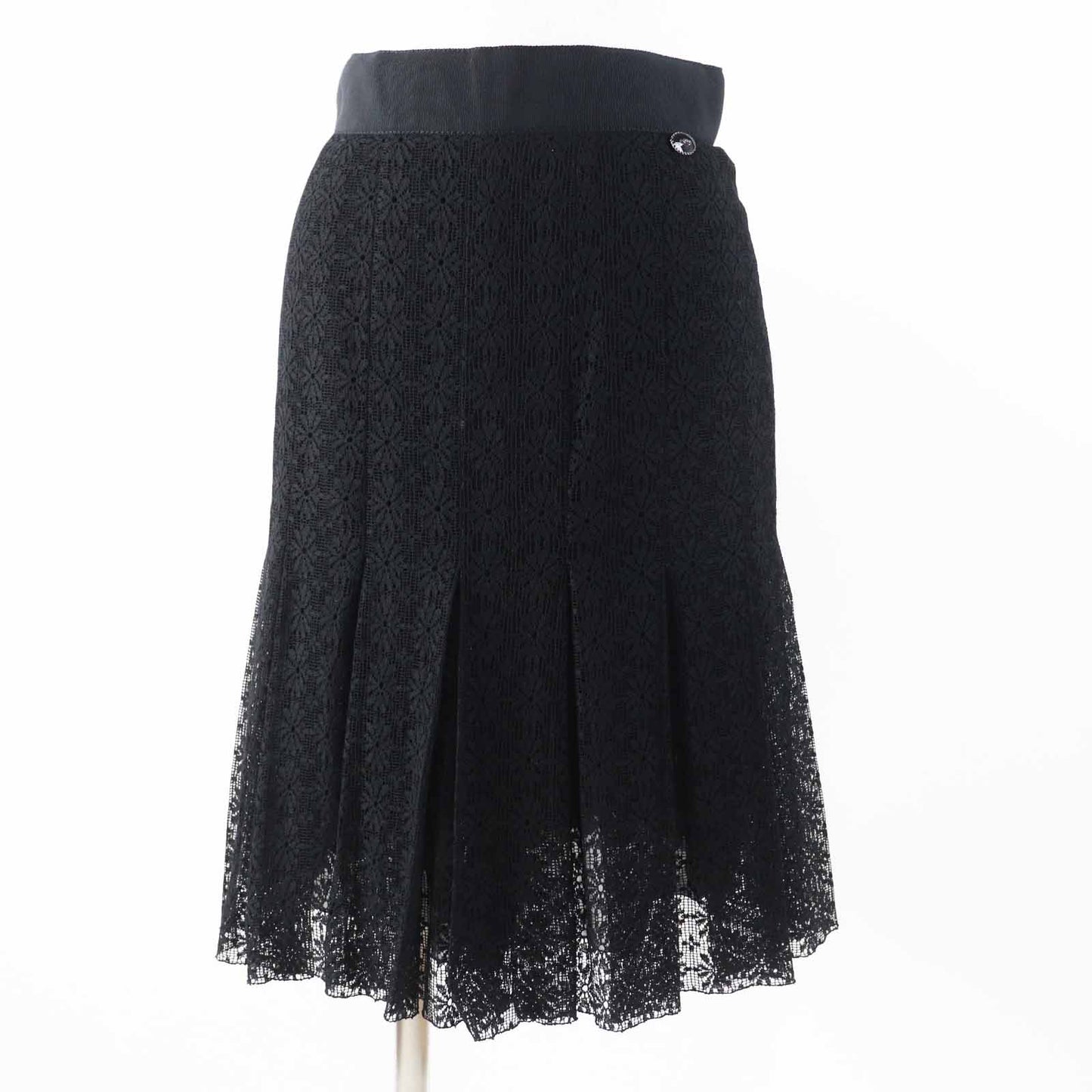 Chanel Pleated skirt Cutwork lace Cotton Nylon Silk Skirt