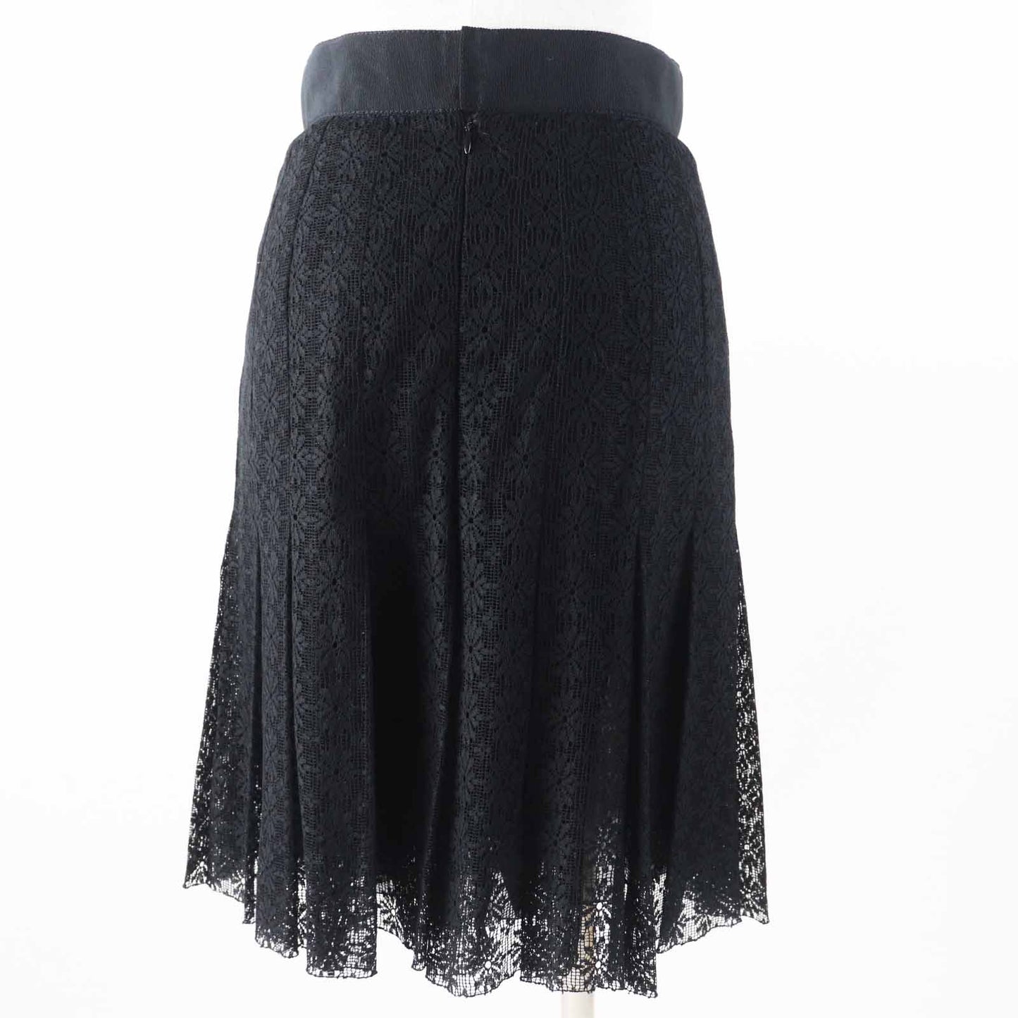 Chanel Pleated skirt Cutwork lace Cotton Nylon Silk Skirt