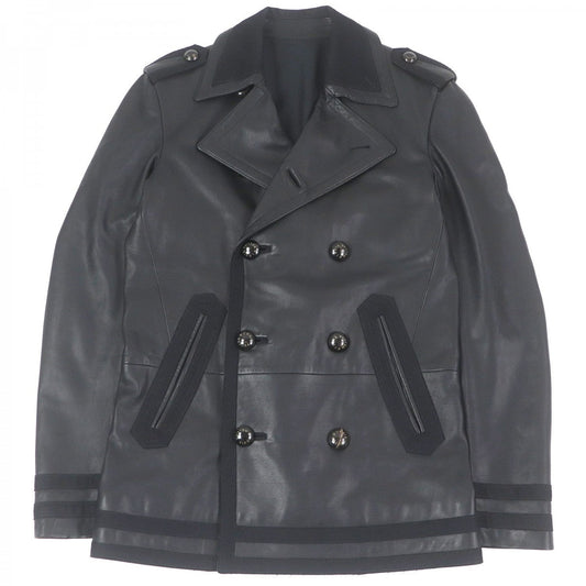 LOUIS VUITTON Chester coat Outer: 100% cowhide, Lining: 70% cotton, Lining: 30% silk black mens 44