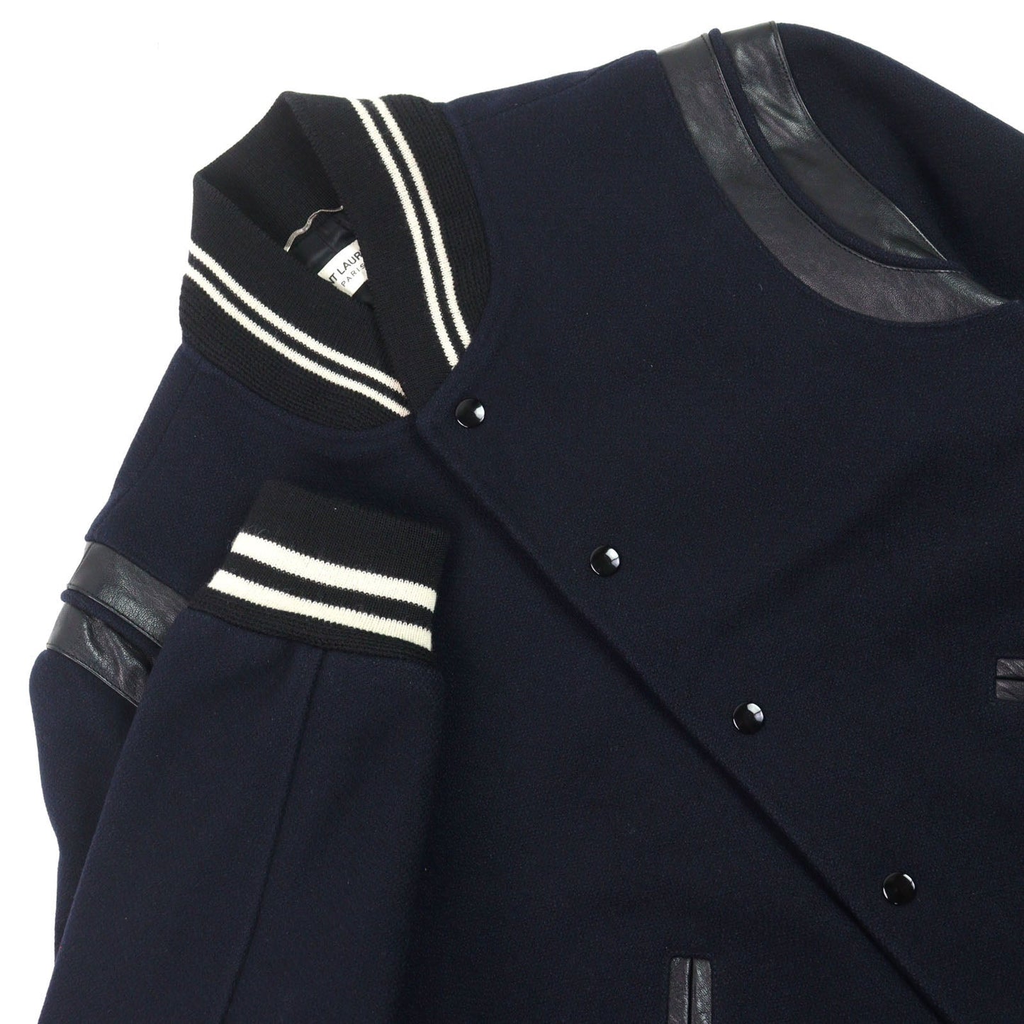 Saint Laurent Paris Eddie's leather and wool blend blouson