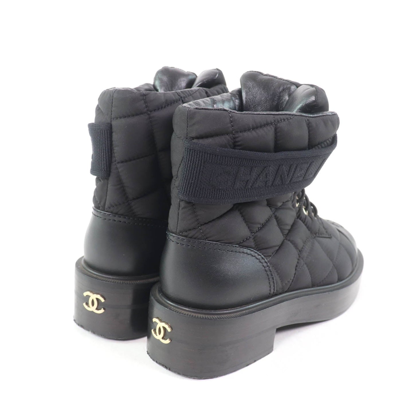 Chanel COCO Mark Metal Logo Leather Short Boots