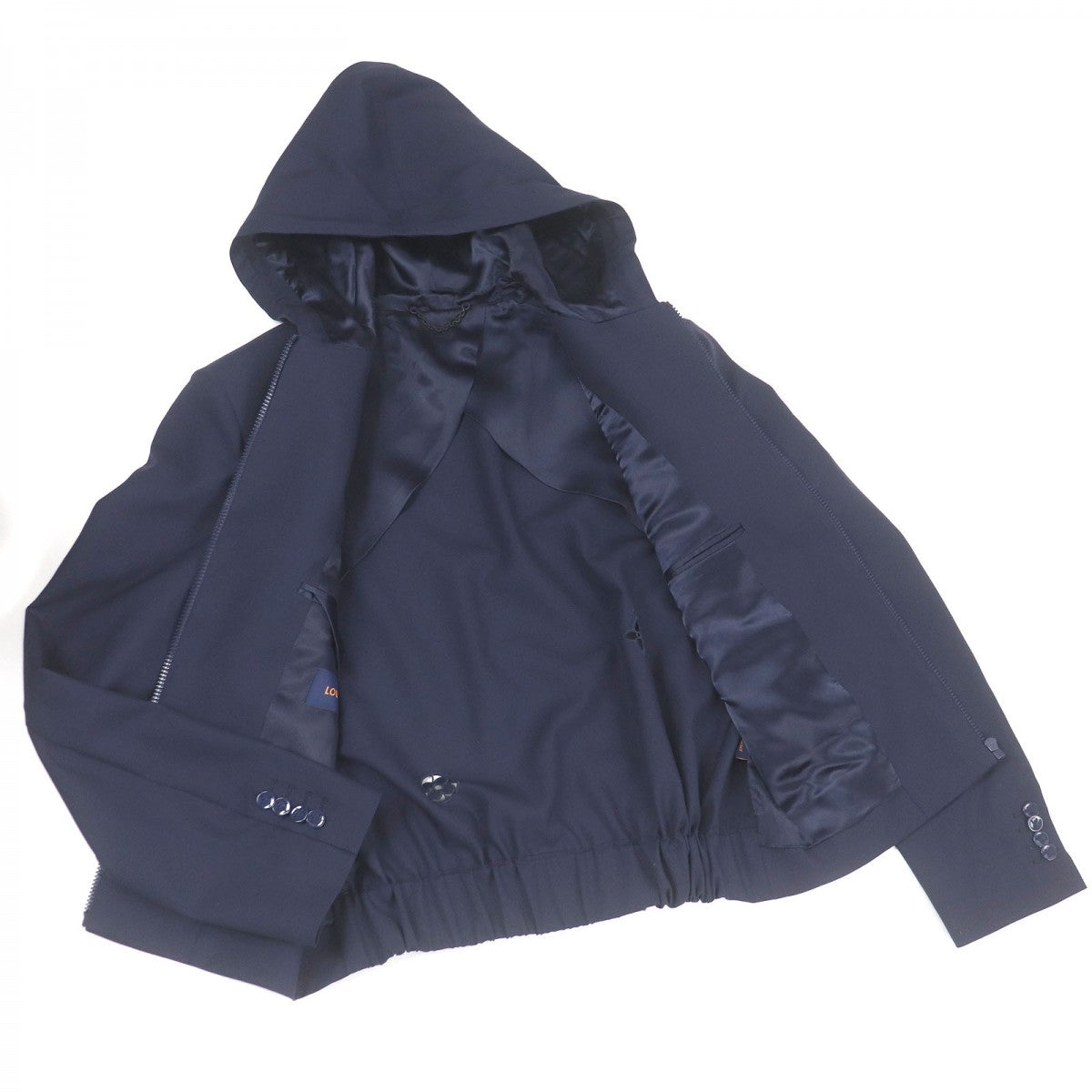LOUIS VUITTON Hoodie Outer: 100% wool, Lining: 79% cupra, Lining: 21% cotton, Part: 100% polyester Navy mens 46