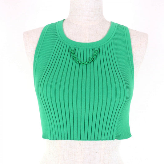 LOUIS VUITTON Tank top 1AB8CS Main: 54% rayon, 26% polyester, 19% nylon, 1% polyurethane green Women XS